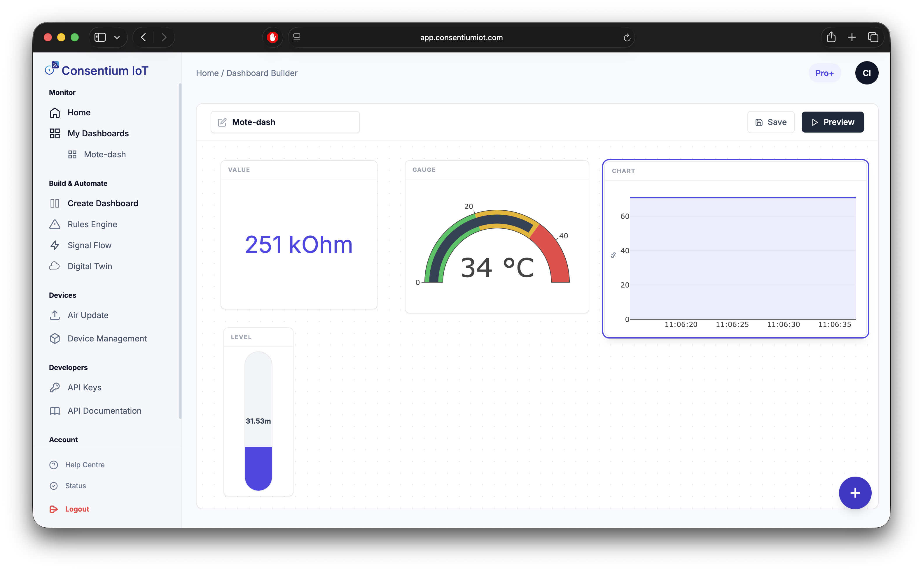 Agriculture IoT deployment screenshot - Consentium IoT
